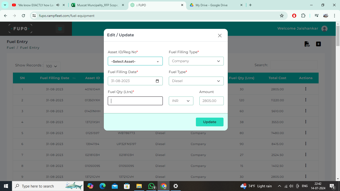 Ability to increase or decrease the fuel allowance.