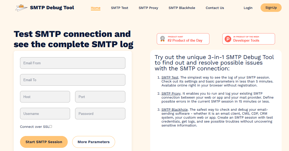 SMTP screenshot 1