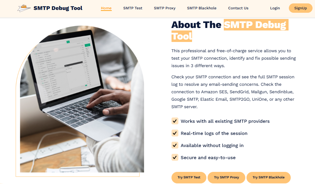SMTP screenshot 2